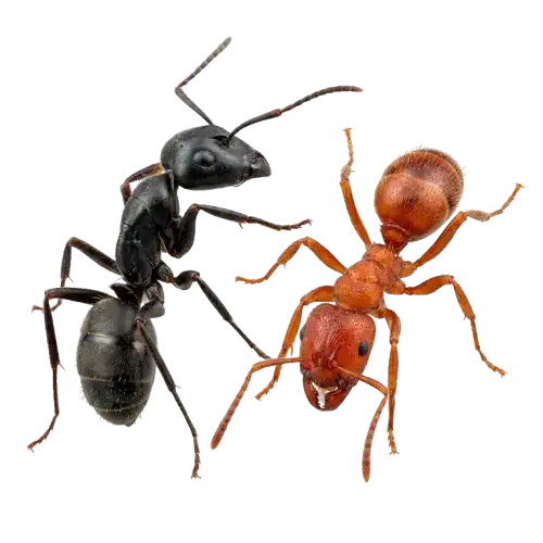Ants-removebg-preview Close-up of a bed bug crawling upward with visible legs and antennae on a transparent background