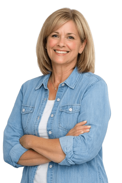 Happy Customer Review – Local Homeowner Pest Control Success Smiling woman in her mid to late 50s representing a satisfied pest control customer